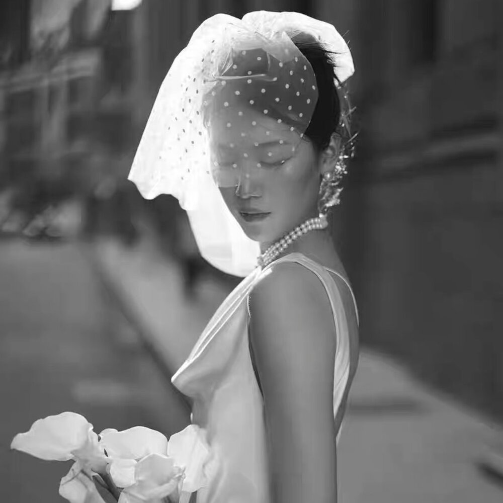 Double-Layer Polka Dot Bridal Veil – for Ceremony & Photoshoot